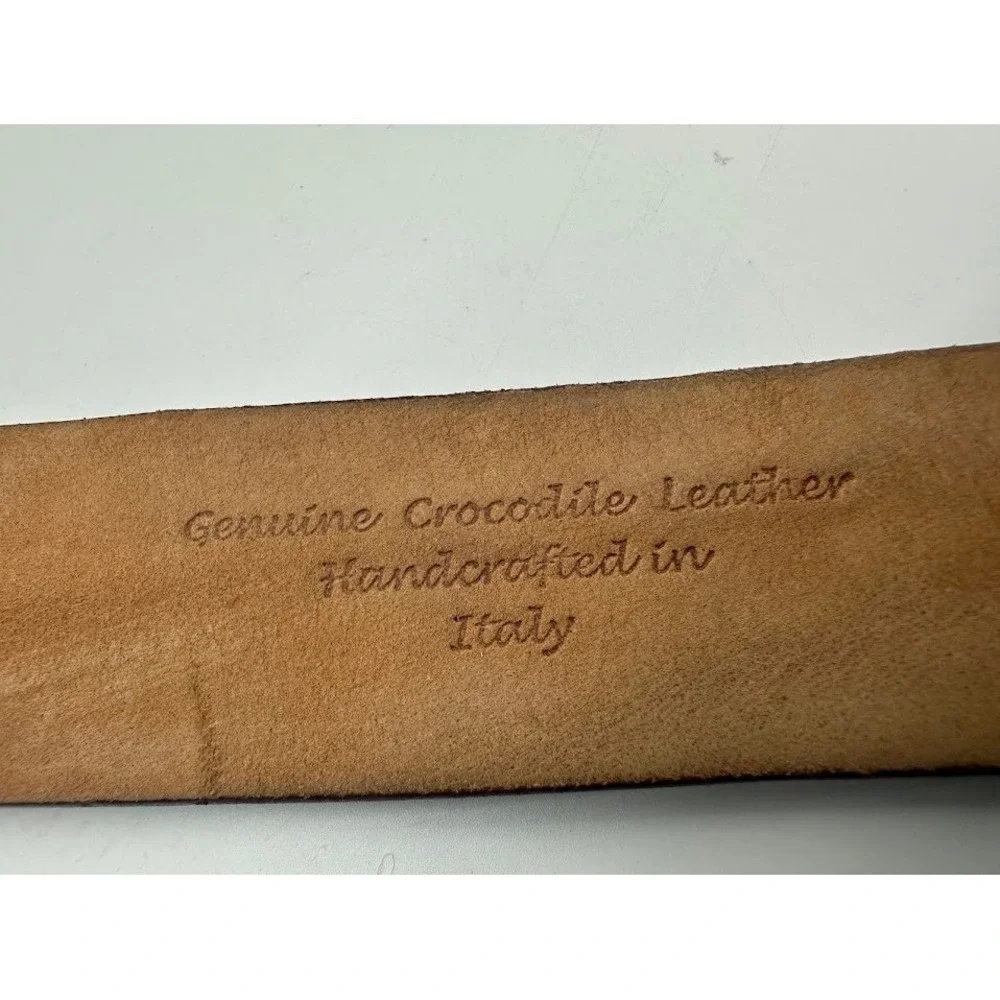 Trafalgar Mens Brown Genuine Crocodile Leather Belt Italy 32 1109TF05-200‎